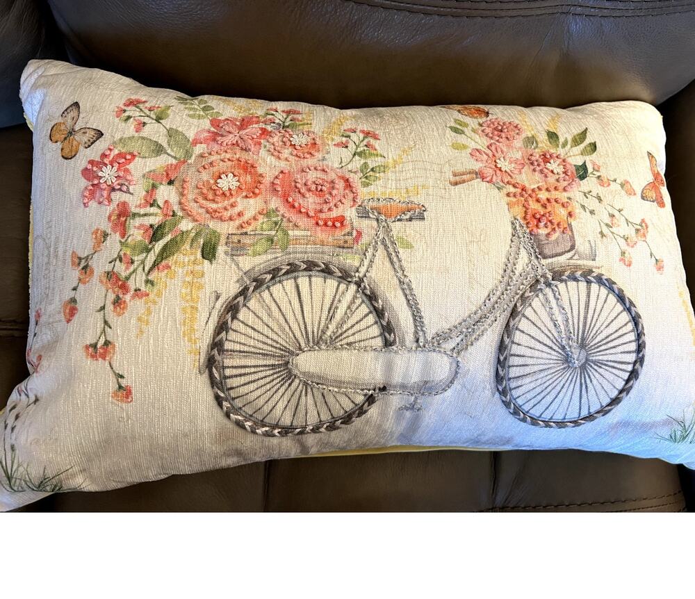 Primrose Vintage Embroidered Throw Pillows, Pair of Two